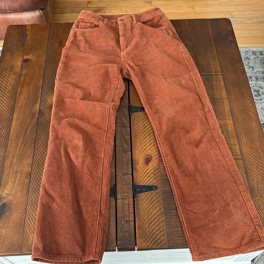 SHEIN Terracotta Corduroy Straight Leg Pants - Picture 1 of 6
